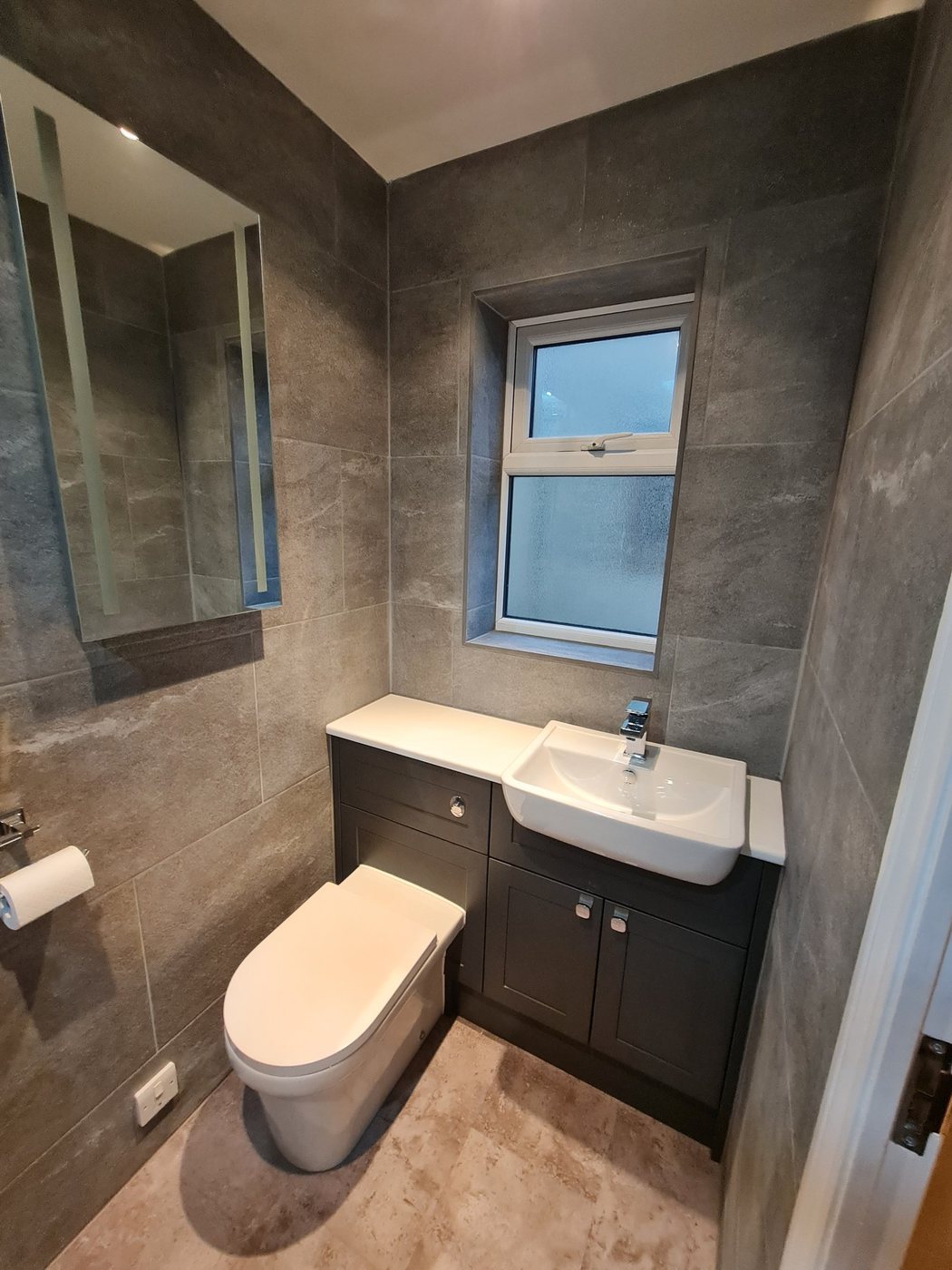 Finished bathroom fitting detail